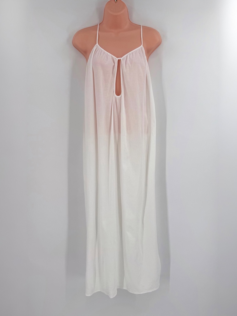 9 Seed Keyhole Crisscross Open Back Maxi Dress Coverup | White | One Size
